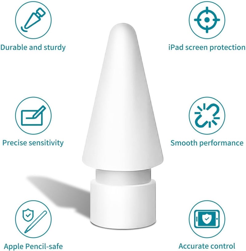Walant Replacement Tips for Apple Pencil 1st/2nd Gen & Pro/USB-C | Original Feeling & High Sensitivity | Durable Nibs for Writing/Drawing | Compatible with Paper-Like Screen Protector (12 Pack White) - Image 4